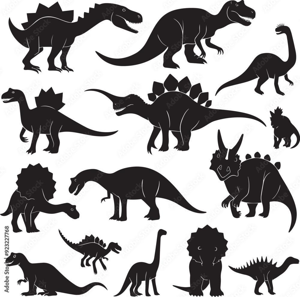 Naklejka premium set of dinosaurs silhouettes
