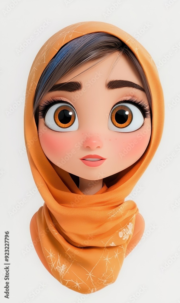 A stylish young girl in a cute hijab showcases modern fashion trends and cultural beauty with elegance and grace.