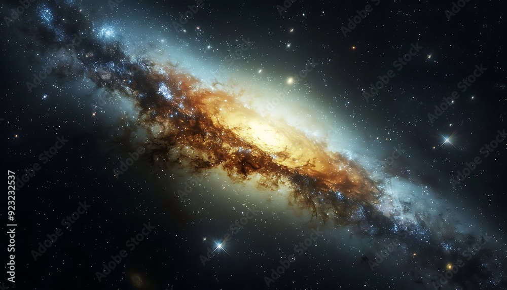 Fototapeta premium Stars of a planet and galaxy in a free space