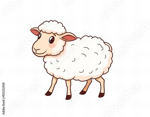 cartoon sheep standing in front of a white background.