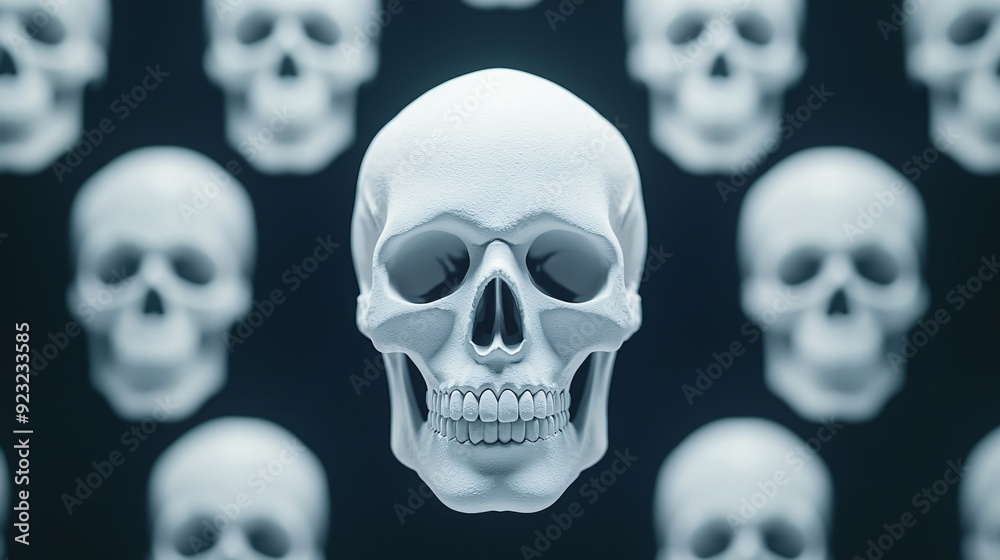 Abstract minimalist skulls arranged in a horror inspired pattern stark contrast Abstract minimalist skulls arranged in a horror inspired pattern stark contrast