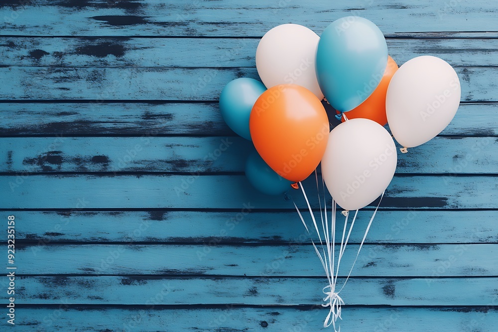 balloons on wooden background balloons on wooden background