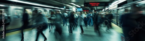 Emergency Evacuation in Tense Subway Station Amid Terror Threat, Dim Lighting with Strong Shadows, Realistic Action Scene