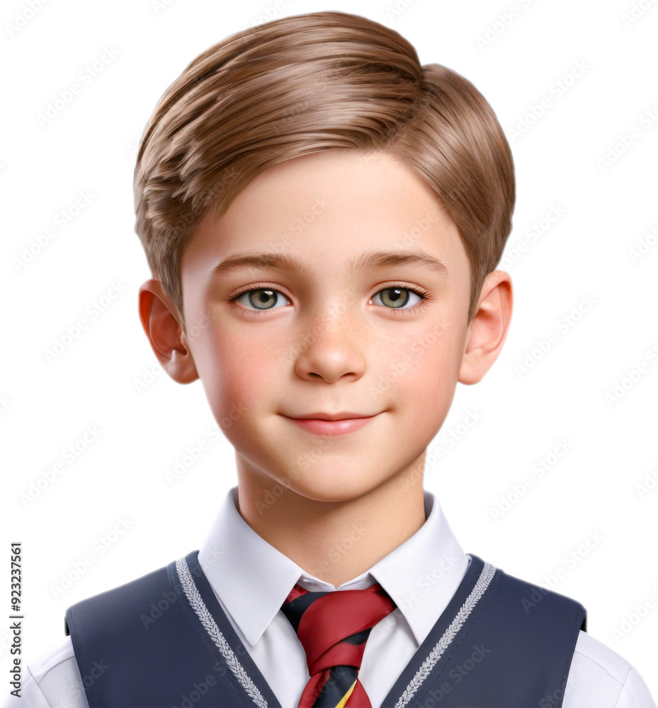 Portrait of a young boy in school uniform. Portrait of a young boy in school uniform.