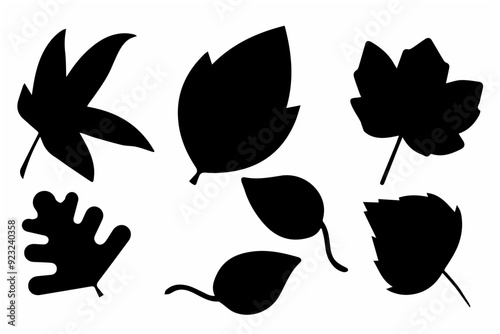Black autumn leaves silhouette design.