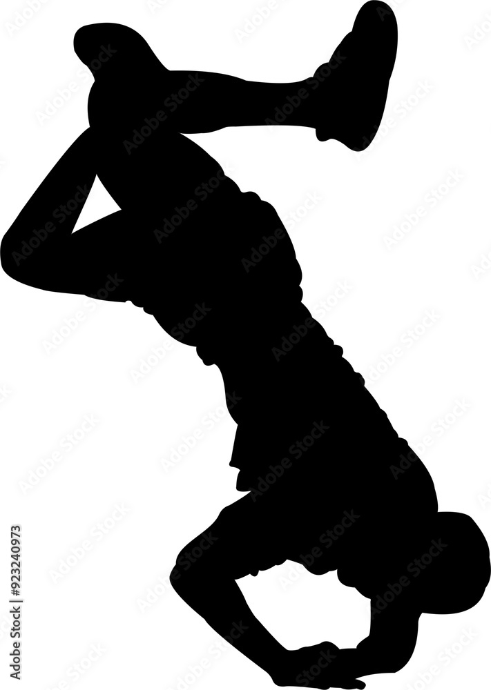 Silhouette breakdance outline dancer drawing