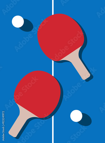 ping pong racket and ball art