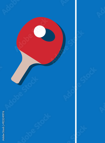 ping pong racket and ball art
