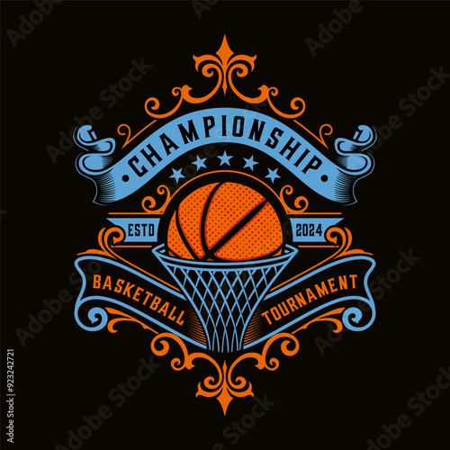 basketball logo. basketball sport design, championship team, tournament or basketball club