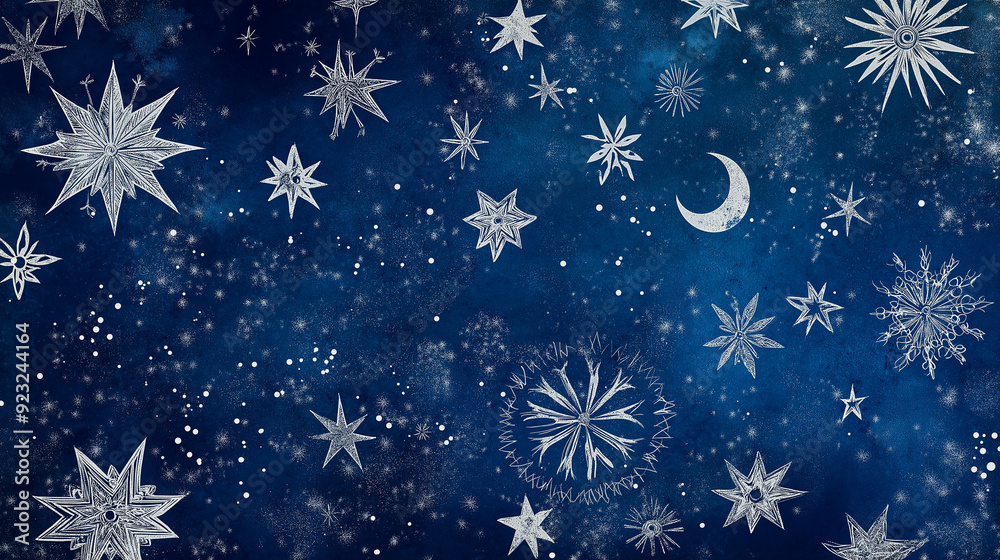 abstract background of sky with stars and moon abstract background of sky with stars and moon