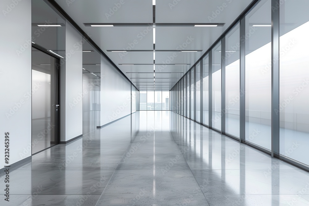 Office Corridor. Modern Architecture Interior of an Empty Office Corridor Office Corridor. Modern Architecture Interior of an Empty Office Corridor