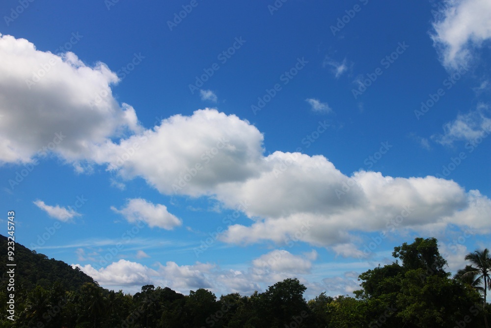 Blue sky and cloud with green mountain. Blue sky and cloud with green mountain.