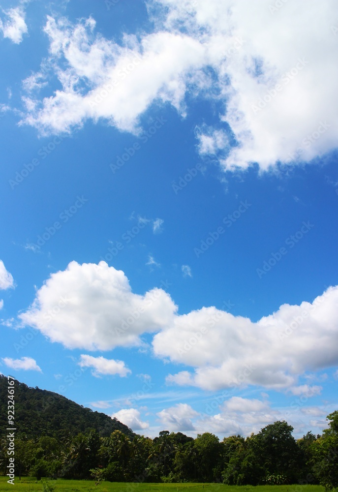 Blue sky and cloud with green mountain. Blue sky and cloud with green mountain.