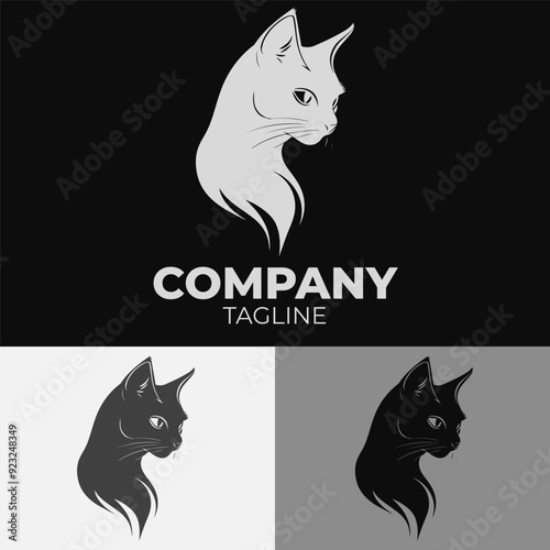 cat logo with several color variants