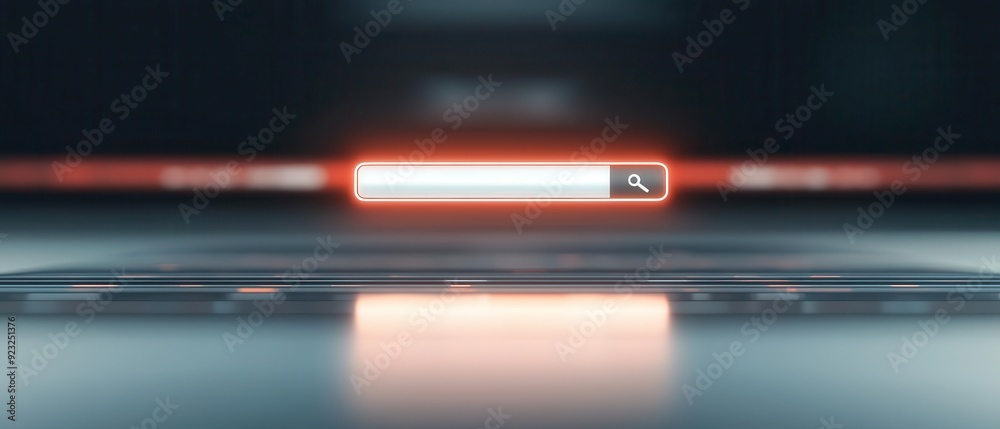 A 3D search engine interface with dynamic, rotating search results, symbolizing real-time data processing A 3D search engine interface with dynamic, rotating search results, symbolizing real-time data processing