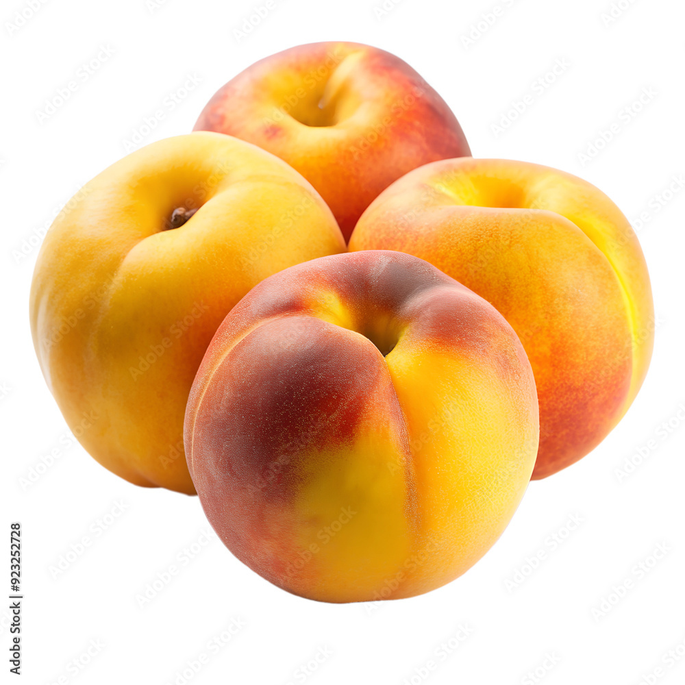 Peaches isolated on a white background. Fresh fruits. Ai generated Peaches isolated on a white background. Fresh fruits. Ai generated