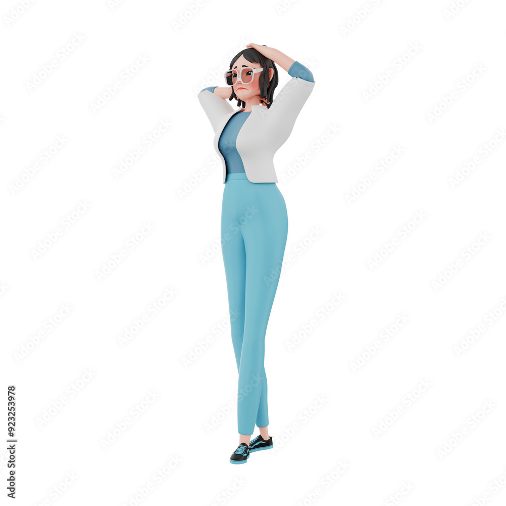Fototapeta premium 3d render character businesswoman illustration
