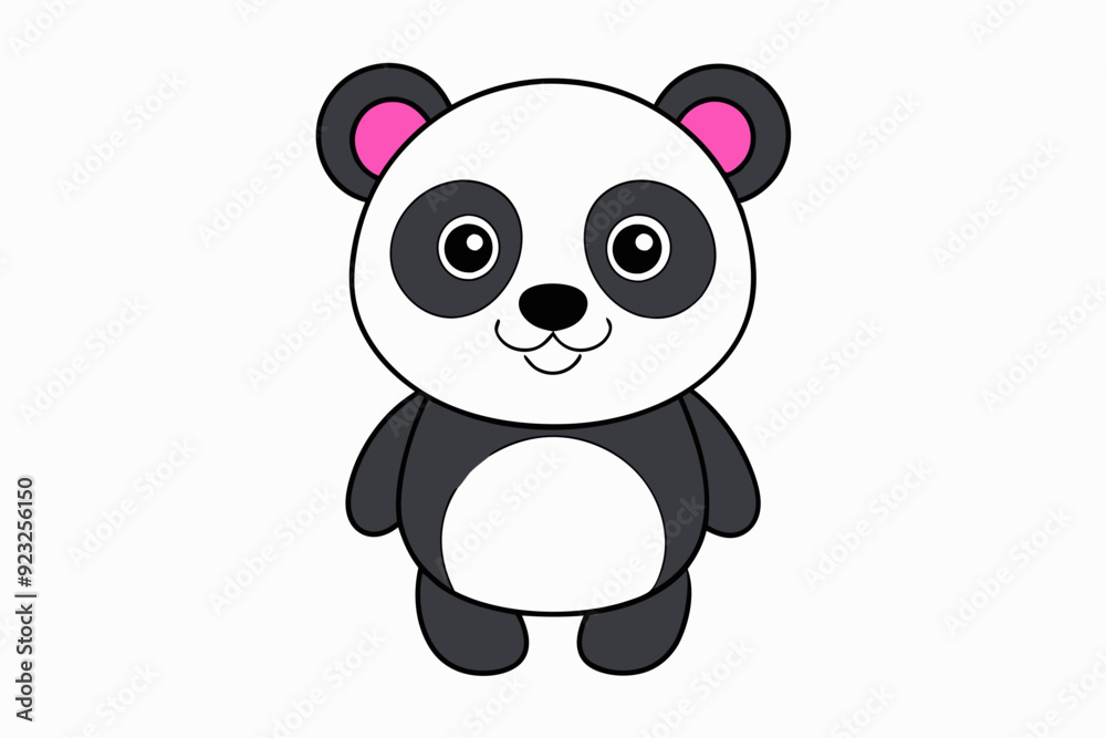 Naklejka premium Cute Panda on White Background - Vector Illustration, Animal Icon, Clipart