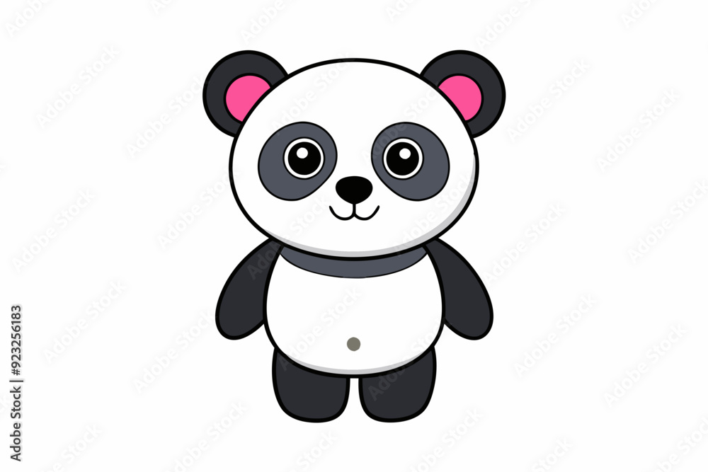 Naklejka premium Cute Panda on White Background - Vector Illustration, Animal Icon, Clipart