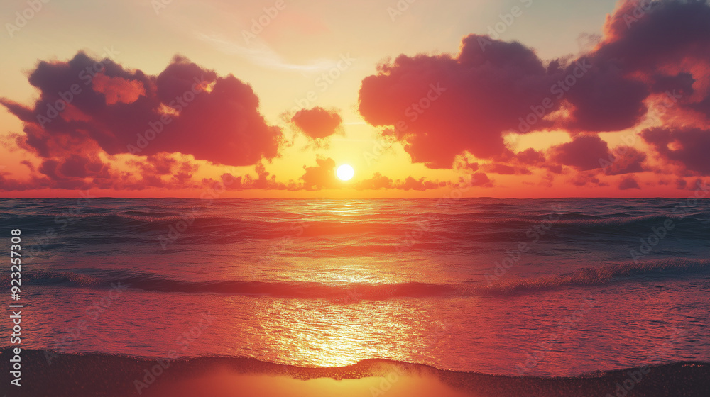 sunset on the beach over the sea with clouds sunset on the beach over the sea with clouds