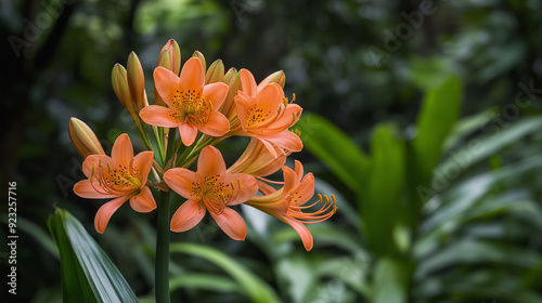 bush lily flower in garden photo