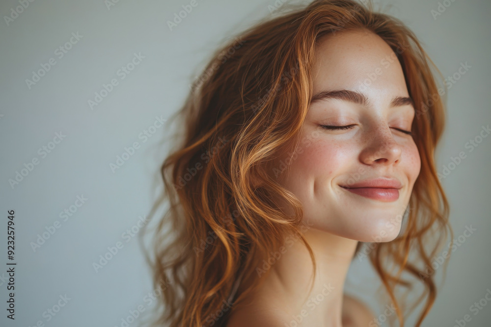 A close up of a woman's face with her eyes closed A close up of a woman's face with her eyes closed