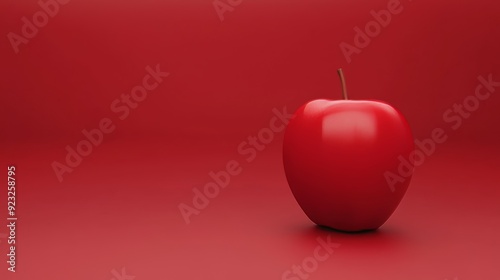 Red Apple Isolated on Red Background, Perfect for Healthy Eating or Still Life Concepts Generative AI