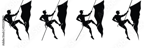 Hiker Silhouette, Mountain Climber Adventure Silhouette