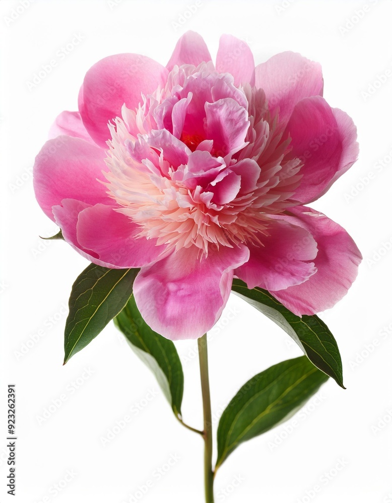 Pink peony isolated on white background