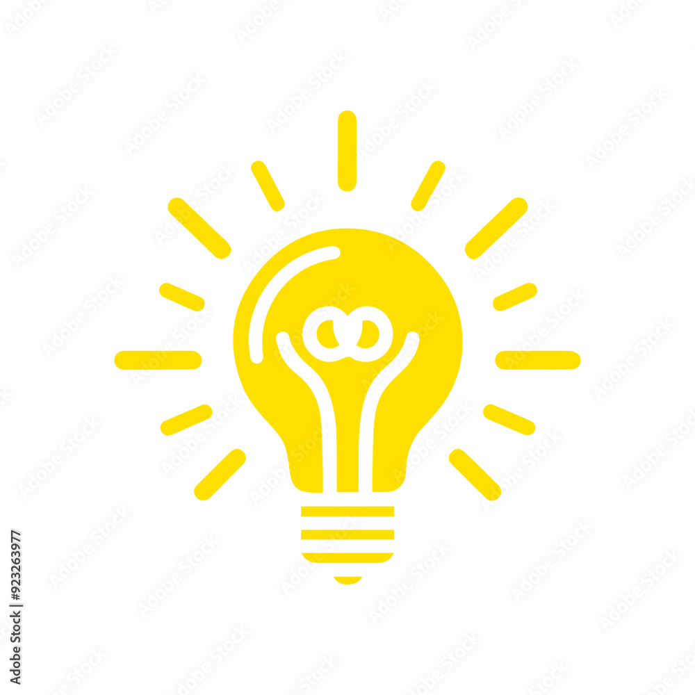 Bulb light vector icon flat style Bulb light vector icon flat style