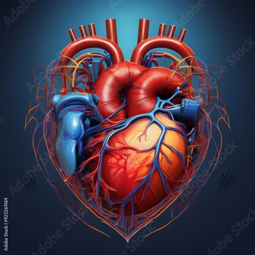 Detailed 3D Model of a Human Heart