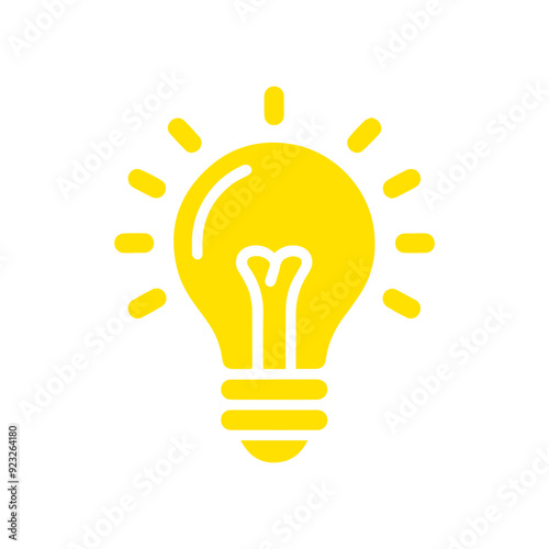 Bulb light vector icon flat style
