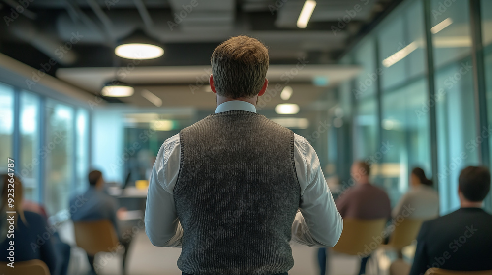 Business Presentation in Modern Office Setting Business Presentation in Modern Office Setting