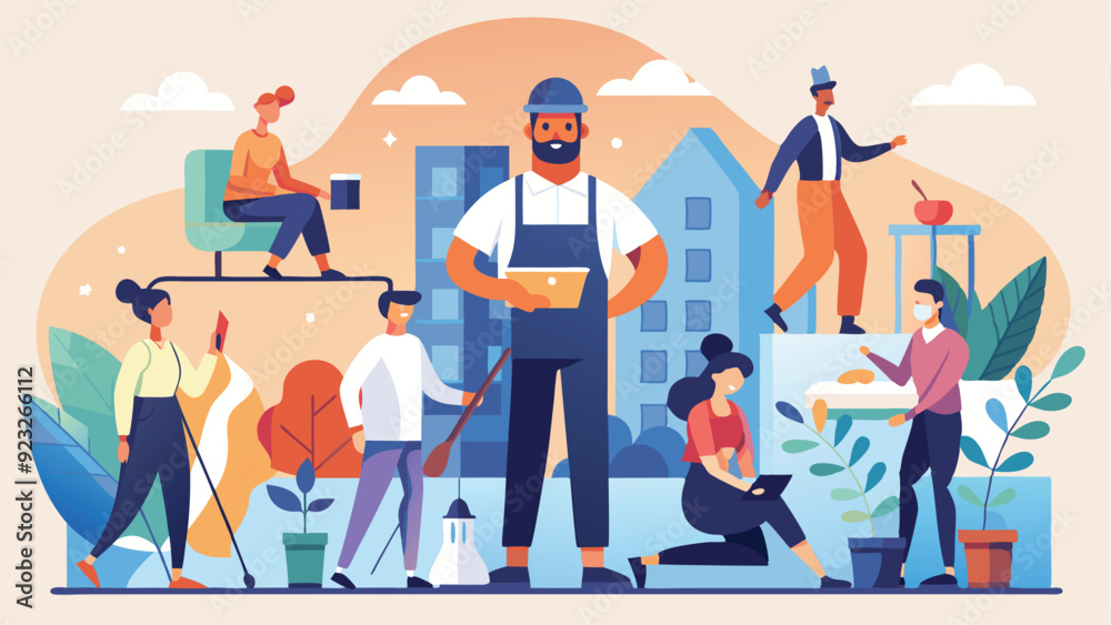Flat Design Character vector Illustrations Diverse characters in everyday activities with a flat, minimalist style. Flat Design Character vector Illustrations Diverse characters in everyday activities with a flat, minimalist style.