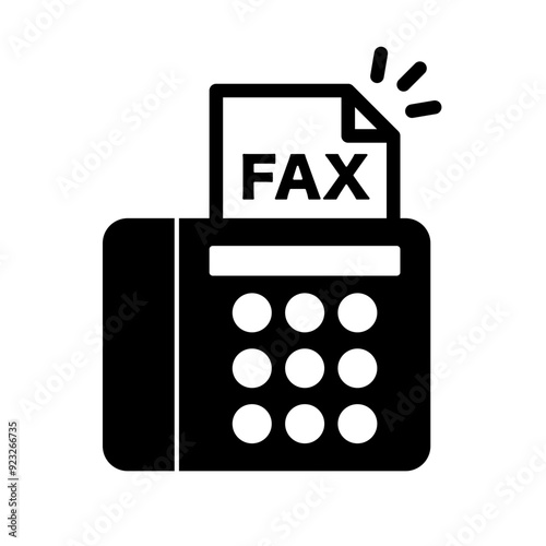 Fax silhouette icon. Pop facsimile icon. Vector.