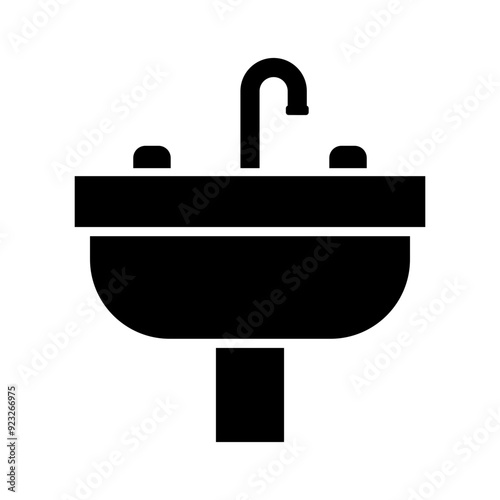Basin silhouette icon. Washbasin silhouette icon. Vector.