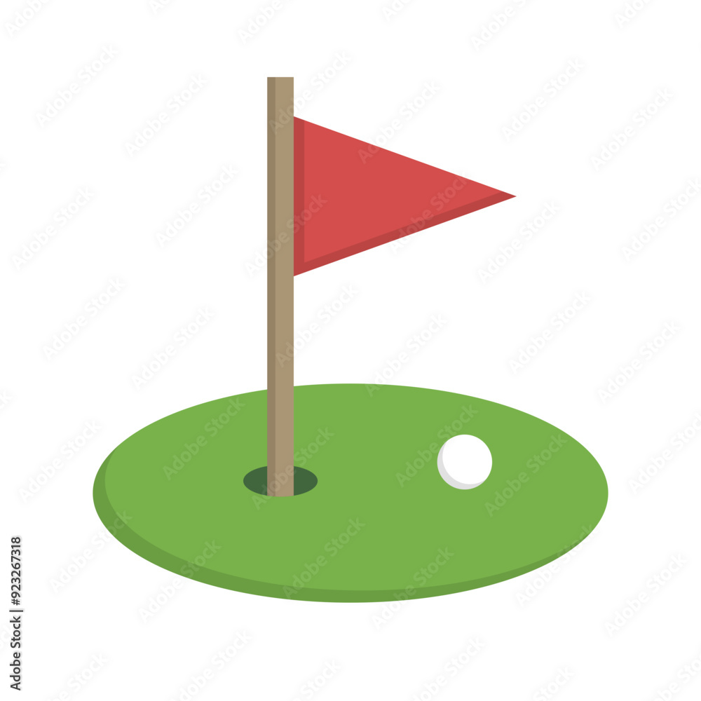 Flat design golf course icon. Vector. Flat design golf course icon. Vector.