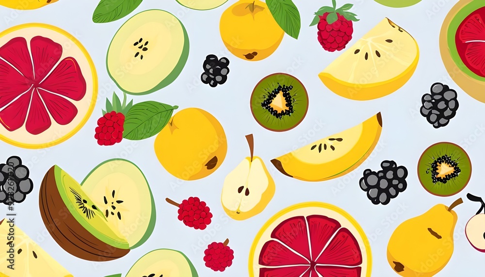 Illustration of fruit mix Illustration of fruit mix