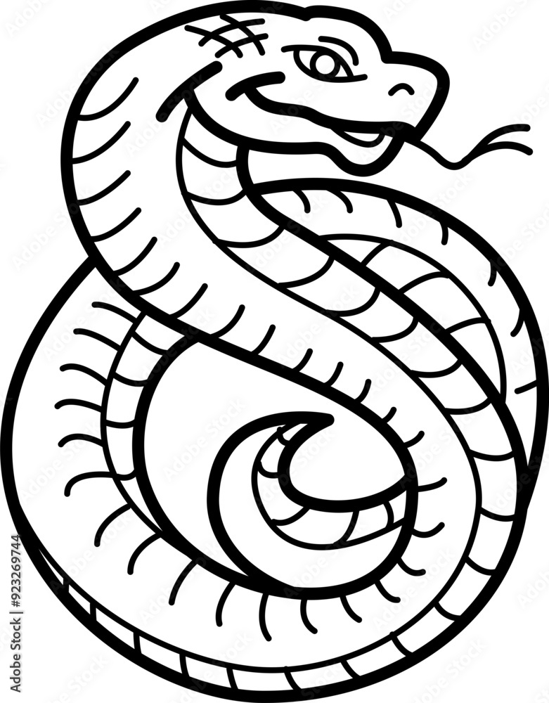 Fototapeta premium Snake lineart