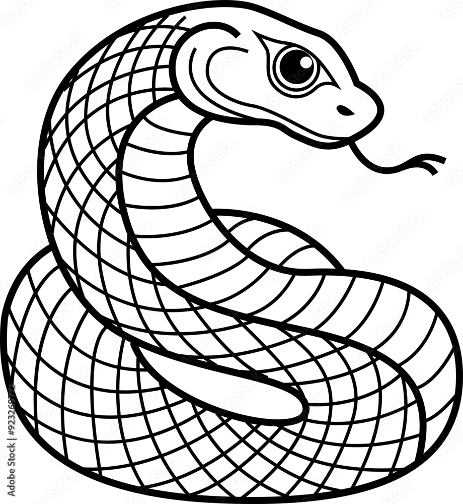 Fototapeta premium Snake lineart