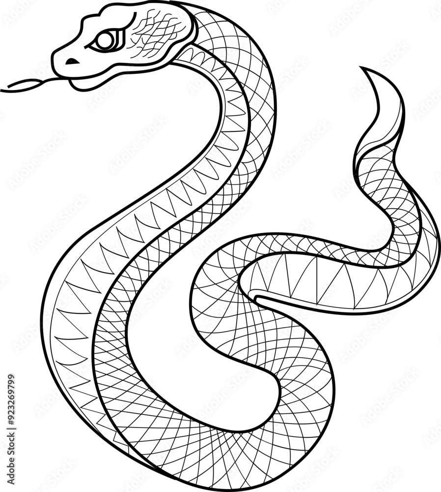 Fototapeta premium Snake lineart