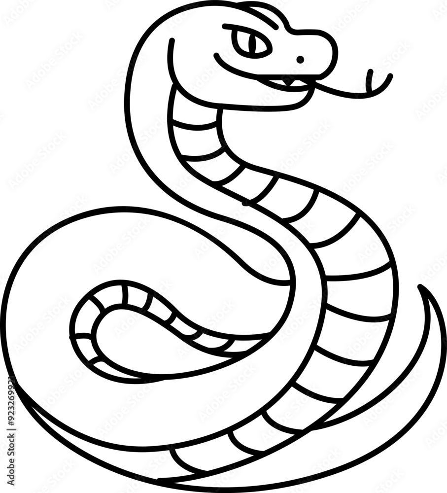 Fototapeta premium Snake lineart