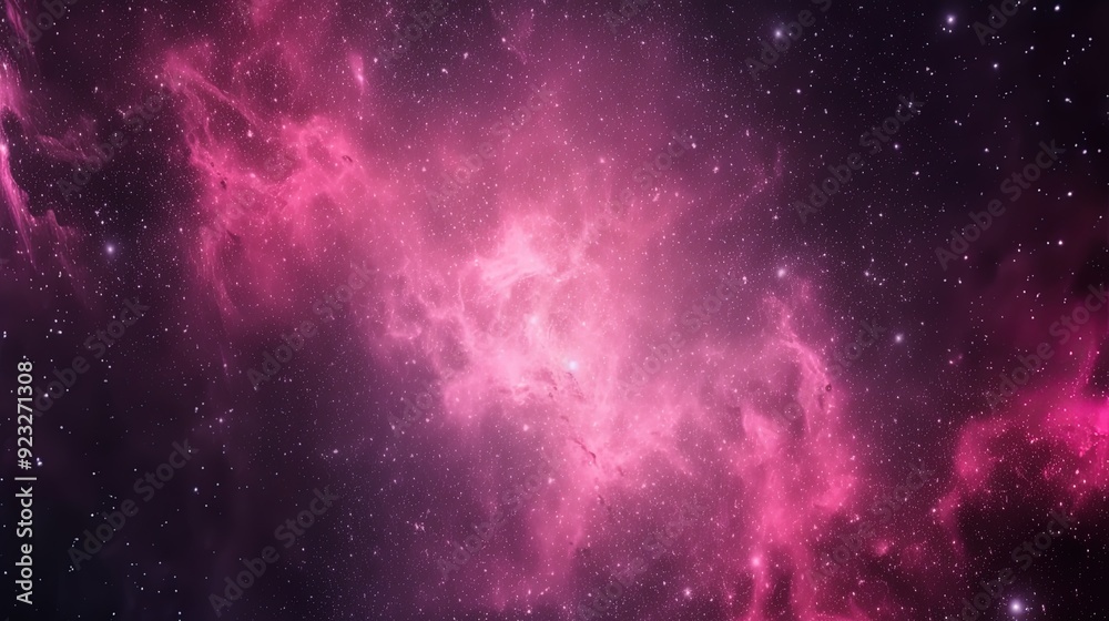 Fototapeta premium Pink universe light. Galaxies sky in space Planets and stars beauty of Galaxy space exploration.