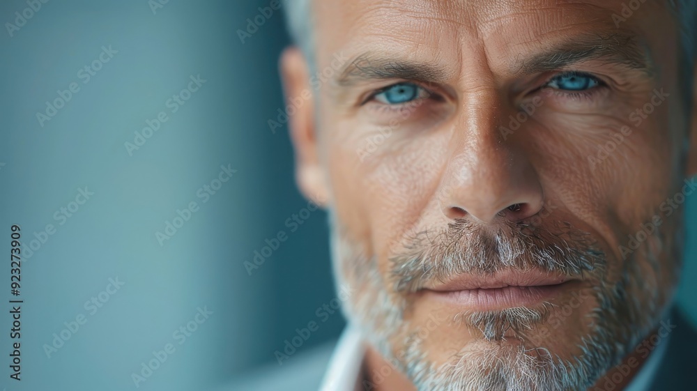 A close-up portrait of a successful businessman with a determined expression. A close-up portrait of a successful businessman with a determined expression.