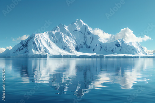 Wallpaper Mural Glacier melting in clear blue water under arctic sun. Shows climate change impact on ice formations. Global warming concept, melting glaciers, with copy space Torontodigital.ca