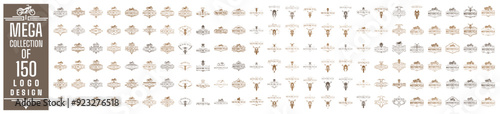 Mega collection of 150 Motorcycle Logo design vector illustration. Used for corporate identity
