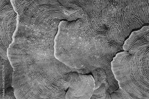 Organic texture of  Elephant skin hard coral (Pachyseris speciosa) as an abstract black and white background photo