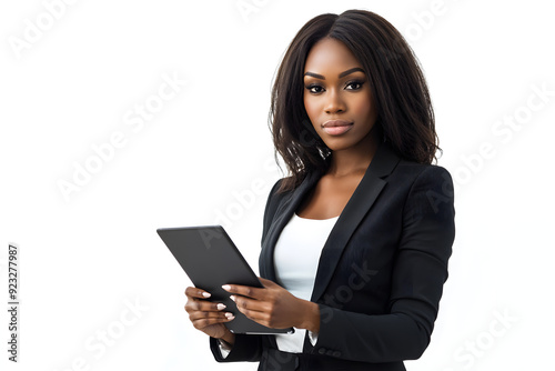 Confident Businesswoman with Laptop in Modern Office