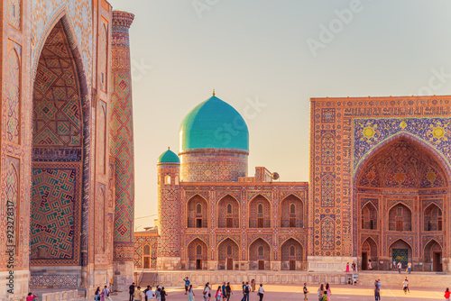 Registan Square, an old square in the heart of Samarkand.