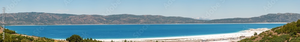 Turquoise colored Salda Lake located in Burdur Turkey. Turkish name Salda Golu Turquoise colored Salda Lake located in Burdur Turkey. Turkish name Salda Golu